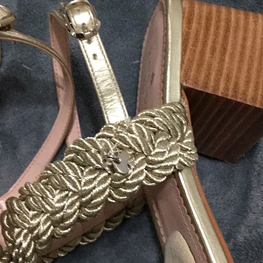 Kate Spade Gold Braided Sandals - Picture 2 of 6